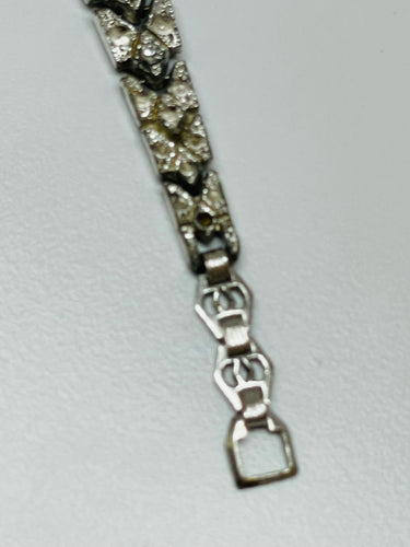 Rhinestone Silver Watch Devil's Details